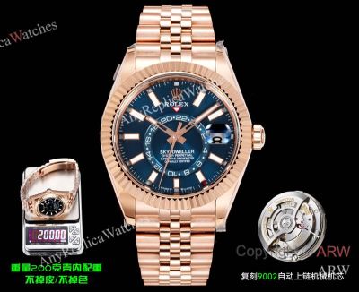 AR+ Factory Weighted Version Rolex SKY-DWELLER Blue Face 904L Watch 42mm